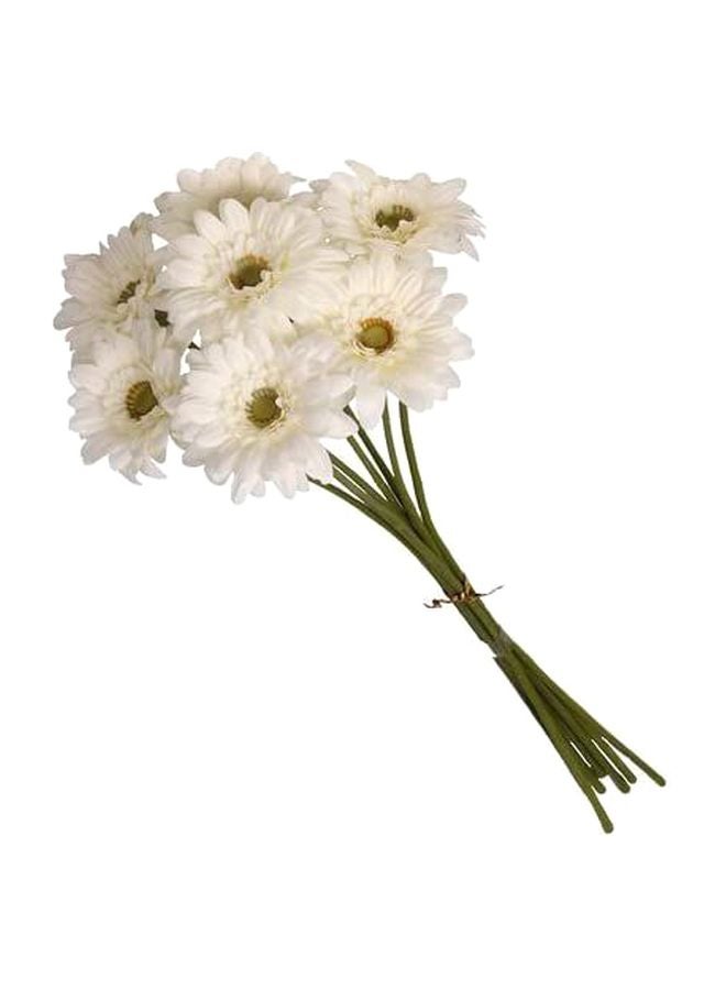 Artificial Silk Gerbera Daisy Flower Bouquet White/Yellow 50cm - Image 1